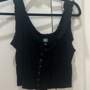 Black crop tank top with button detail size xs